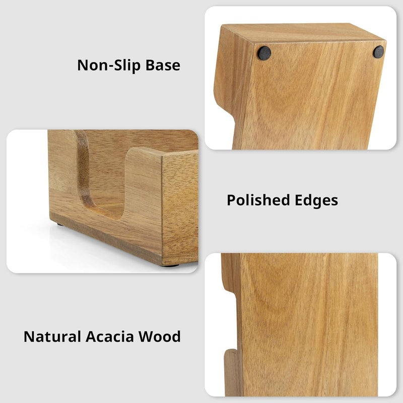 CMLKLZD Acacia Wood Sticky Note Holder, 4x6 Inch Notepad Holder Dispenser with Dual Openings, Sticky Note Dispenser Memo Holder Case for Desk Office School Supplies - Image 4